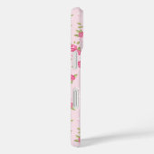 Roze Chique Bloemenprint Monogram Case-Mate iPhone Case (Achterkant / Rechts)