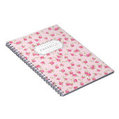 Roze Chique  Bloemenprint Monogram Notitieboek (Rechterzijde)