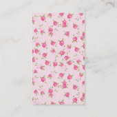 Roze chique  bloemenprint visitekaartje (Achterkant)