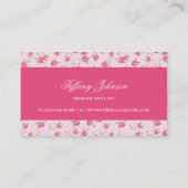 Roze chique  bloemenprint visitekaartje (Achterkant)