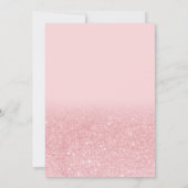 Roze chique glitter ombre foto floral Sweet 16 Kaart (Achterkant)