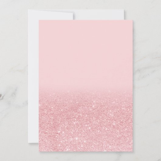 Roze chique glitter ombre foto floral Sweet 16 Kaart (Achterkant)