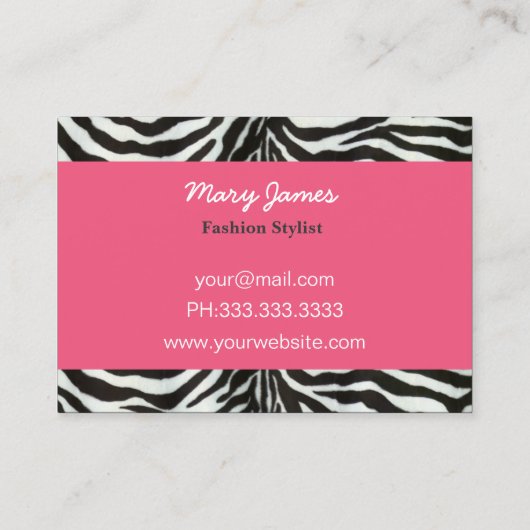 Roze chique mode boutique Visitekaartjes (Achterkant)