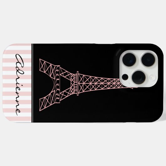 Roze Chique Parijs Eiffeltoren Case-Mate iPhone Case (Achterkant (horizontaal))