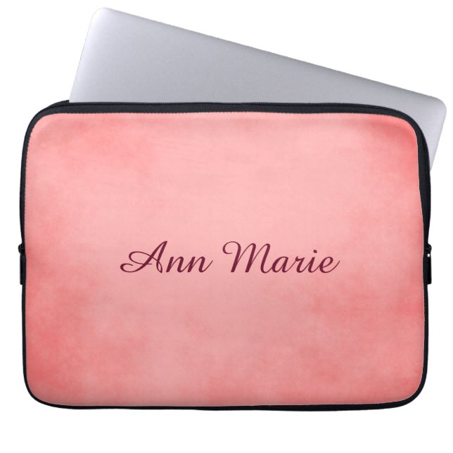 Roze chique perkament laptop sleeve (Voorkant)