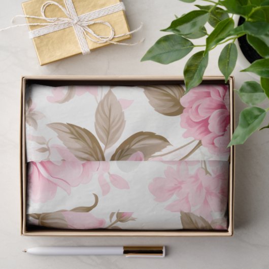 Roze Chique  Stijl Bloemen Tissuepapier (Geschenk)