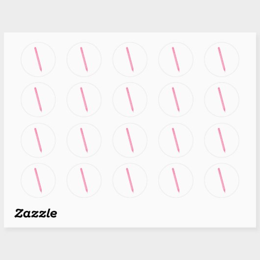 Roze Chirurgische scalpel Ronde Sticker (Vel)