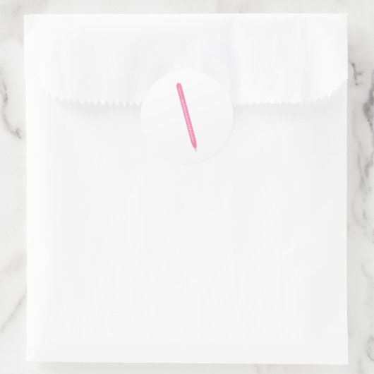 Roze Chirurgische scalpel Ronde Sticker (Tas)