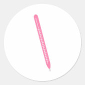 Roze Chirurgische scalpel Ronde Sticker (Voorkant)