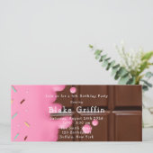 Roze chocolade Bar Golden Ticket Birthday Kaart (Staand voorkant)