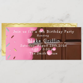 Roze chocolade Bar Golden Ticket Birthday Kaart
