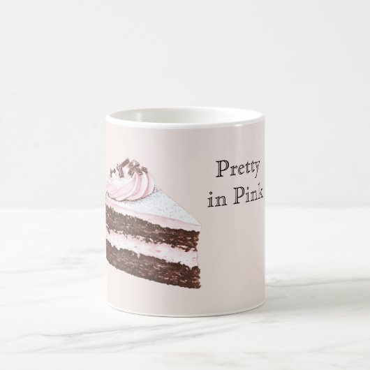 Roze Chocolade Cake Schijf Koffiemok (Center)