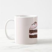 Roze Chocolade Cake Schijf Koffiemok (Links)