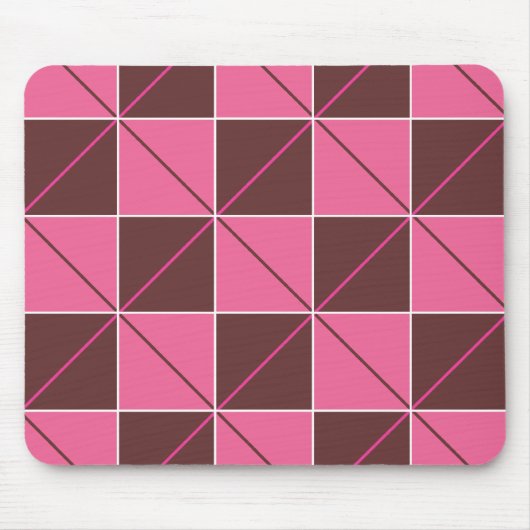 Roze & Chocolade Checkerboard Argyle Muismat (Voorkant)