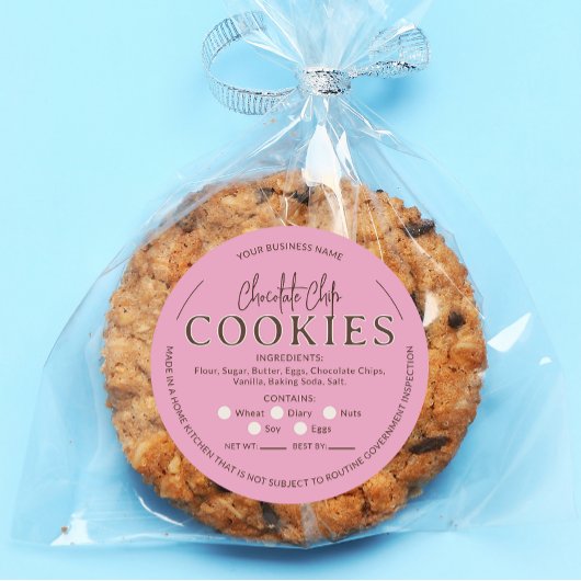 Roze Chocolade Chip Cookies Cottage Law Sticker