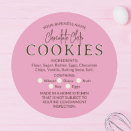 Roze Chocolade Chip Cookies Cottage Law Sticker