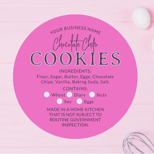 Roze Chocolade Chip Cookies Cottage Law Sticker