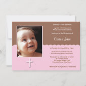 Roze chocolade Christening Kaart (Voorkant)
