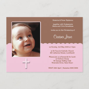 Roze chocolade Christening Kaart