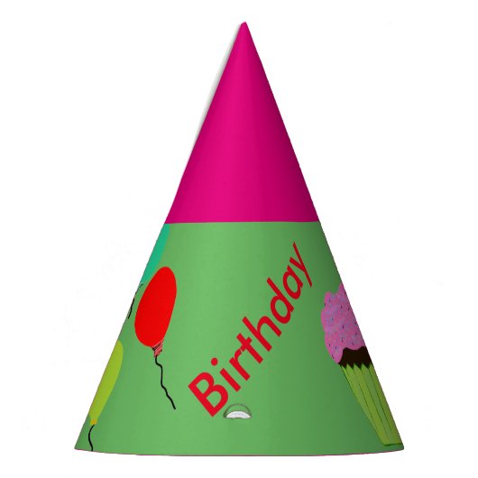 Roze chocolade Cupcake Balloons Partij Petten Feesthoedjes (Links)