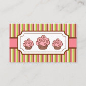Roze chocolade Cupcakes Visitekaartje (Voorkant)