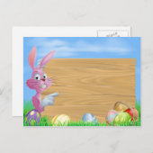 Roze chocolade eieren teken Paashaas Feestdagenkaart (Voorkant / Achterkant)