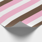 Roze, chocolade en witte strepen cadeaupapier (Hoek)