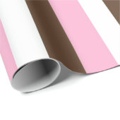 Roze, chocolade en witte strepen cadeaupapier (Rol Hoek)