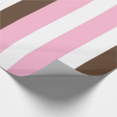 Roze, chocolade en witte strepen cadeaupapier (Hoek)