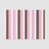 Roze, chocolade en witte strepen tissuepapier (Voorkant)