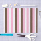 Roze, chocolade en witte strepen tissuepapier (Craft)