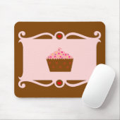 Roze & Chocolade Hart Cupcake Mousepad Muismat (Met muis)