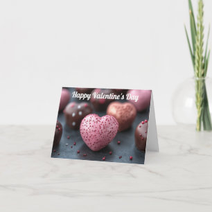 Roze Chocolade Hart Valentijns Groet Feestdagen Kaart