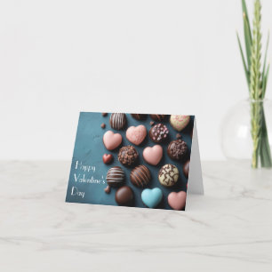 Roze Chocolade Harten Valentijns Groet Feestdagen Kaart