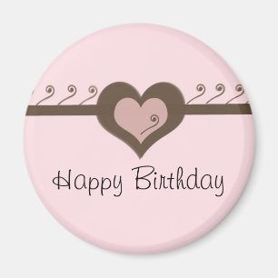 Roze chocolade Harthday Magneet