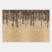 Roze Chocolade Ice Cream Cone Glitter Druppels Inpakpapier Vel (Voorkant 3)