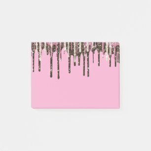 Roze Chocolade Ice Cream Glitter Drips Verjaardag Post-it® Notes