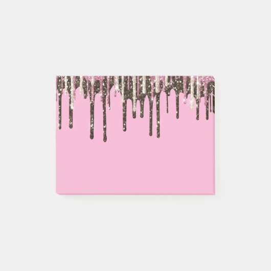 Roze Chocolade Ice Cream Glitter Drips Verjaardag Post-it® Notes (Voorkant)