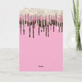 Roze Chocolade Ijs Glitter Druppels Verjaardag Kaart (Achterkant)