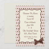 Roze Chocolade Polka Dot Invitation Kaart (Voorkant / Achterkant)