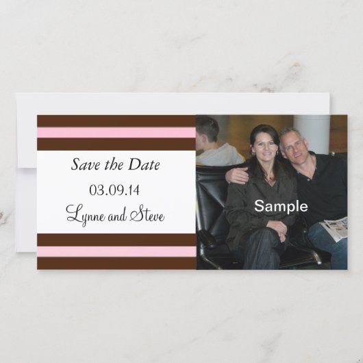 Roze Chocolade Save the Date Aankondiging (Voorkant)