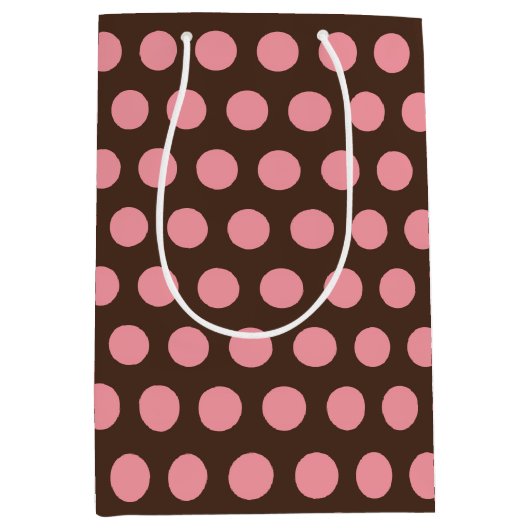 Roze chocolade Stippen Gift Bag Medium Cadeauzakje (Voorkant)