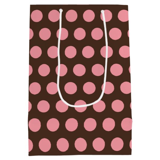 Roze chocolade Stippen Gift Bag Medium Cadeauzakje (Achterkant)