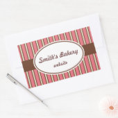 Roze Chocolade Stripe Aangepaste Stickers (Envelop)