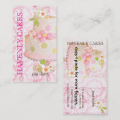 Roze + Chocolade Trouwtaart/Bakkerij/Pâtisserie Visitekaartje (Voorkant / Achterkant)