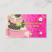 Roze + Chocolade Trouwtaart/Bakkerij/Pâtisserie Visitekaartje (Achterkant)