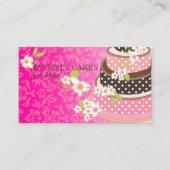 Roze + Chocolade Trouwtaart/Bakkerij/Pâtisserie Visitekaartje (Voorkant)