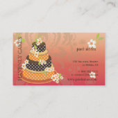 Roze + Chocolade Trouwtaart/Bakkerij/Pâtisserie Visitekaartje (Achterkant)