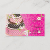 Roze + Chocolade Trouwtaart/Bakkerij/Pâtisserie Visitekaartje (Achterkant)