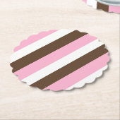 Roze chocolade vanille kartonnen onderzetters (Gekanteld)